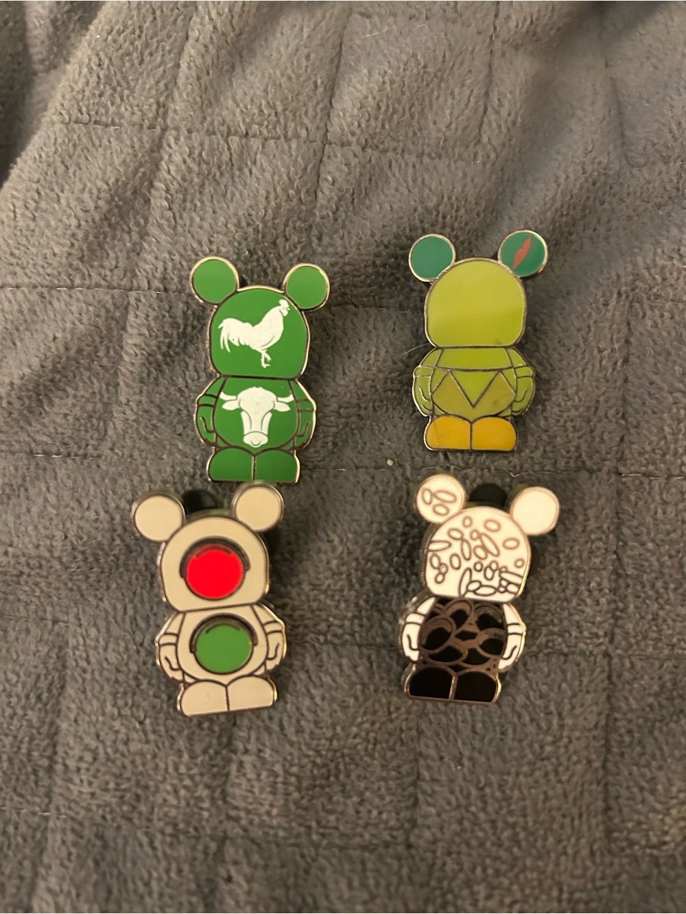 Disney Green and Black Character Enamel Pin Set